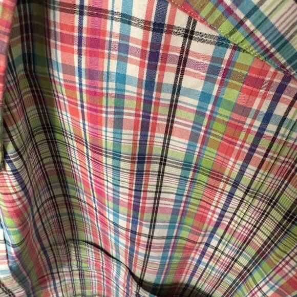 Ralph Lauren Mens XL Pink Green Plaid Short Sleeve Button Down Shirt Classic Fit - Picture 3 of 4